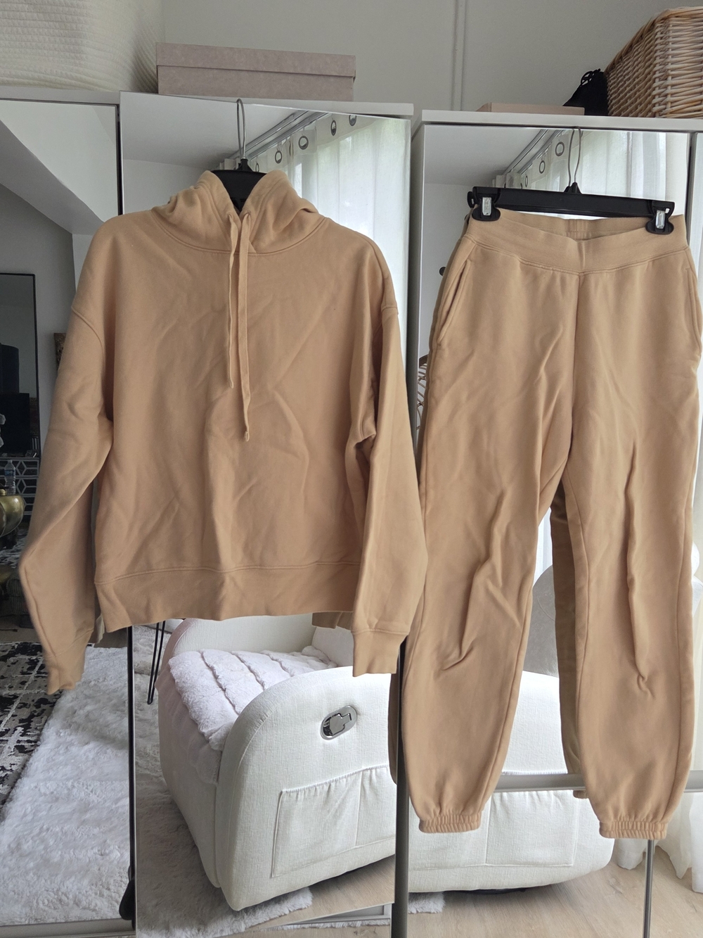 girlfriend collective Camel/Tan Hoodie & Joggers Set